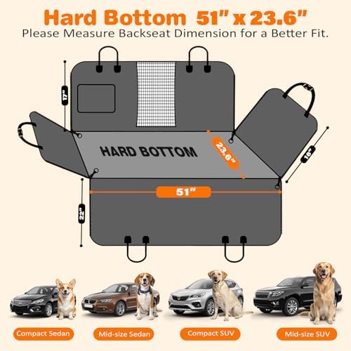 URPOWER Hard Bottom Dog Car Seat Cover, Back Seat Extender - Image 5