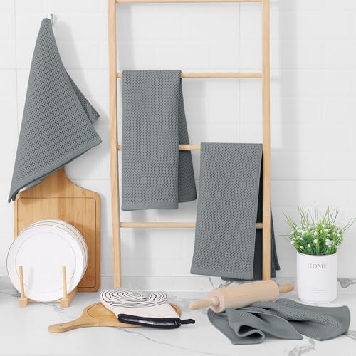 Homaxy 100% Cotton Waffle Weave Kitchen Dish Towels 8-Pack - Image 6