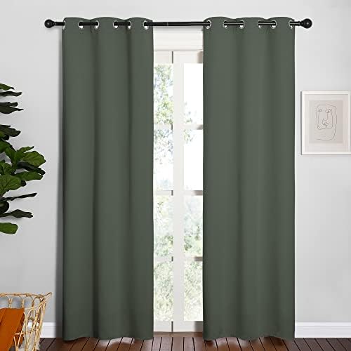 NICETOWN Thermal Curtains, 34 by 84-inch, Dark Mallard by NICETOWN