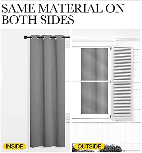 NICETOWN Silver Grey Blackout Curtains, 2 Panels, W42 x L48-inch - Image 5