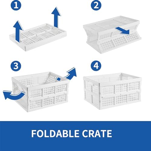Aebeky 3-Pack Plastic Collapsible Storage Crates-30L, Foldable Plastic Crates - Image 4