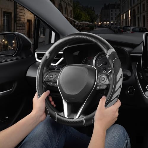 West Llama Carbon Fiber Leather Steering Wheel Cover - Image 4
