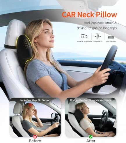 Car Headrest Pillow for Drivers: 100% Memory Foam - Image 2