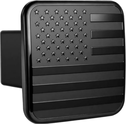 MULL USA Flag Metal Hitch Cover Plug by Autoaccessories