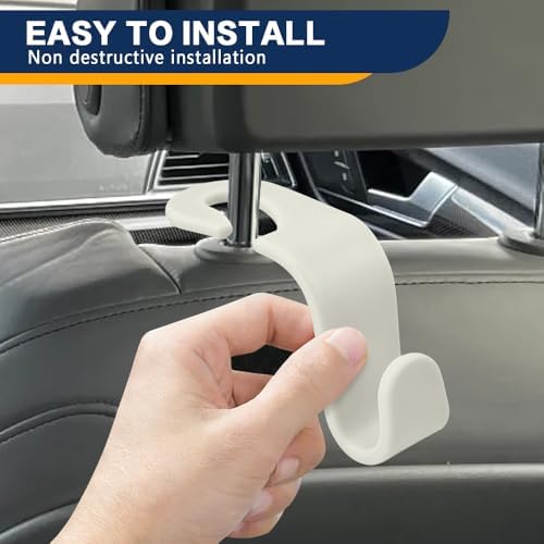 4PCS Car Seat Headrest Hooks, Car Purse Hook, Seat Back Organizer Storage - Image 5
