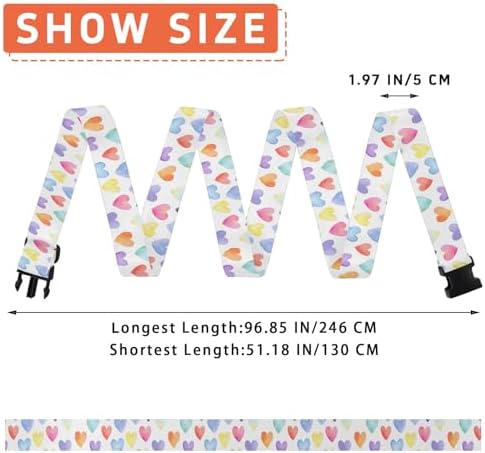 Hearts Pastel Rainbow Luggage Straps - Image 3