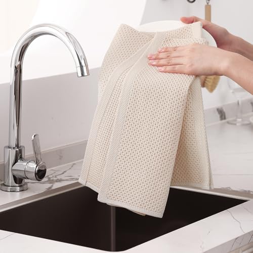 Homaxy 100% Cotton Oversized Waffle Weave Kitchen Towels 8-Pack - Image 4