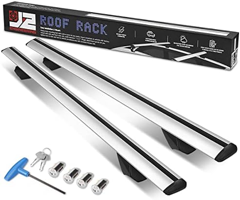 J2 Engineering J2-RR-120-WH Pair of 49" Aluminum Roof Rack Cross Bars Cargo by J2Engineering
