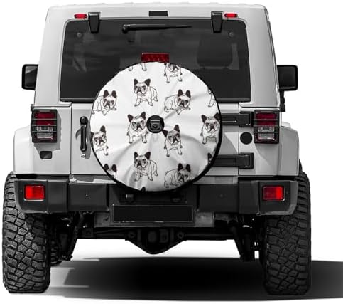 Cute French Bulldog Pattern Spare Tire Cover by Foruidea