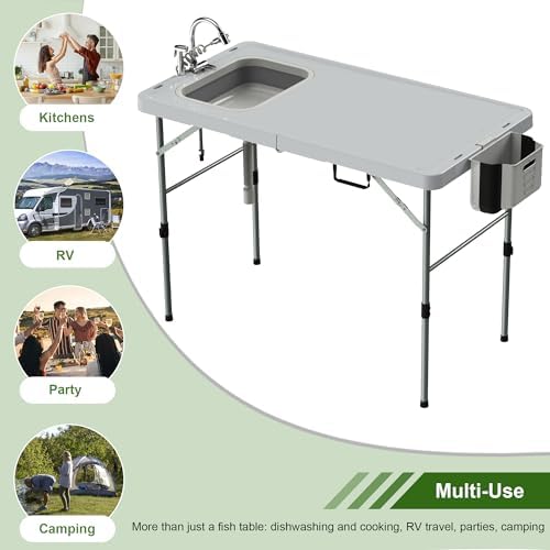 Foldable Fish Cleaning Table, Portable Camping Table - Image 6