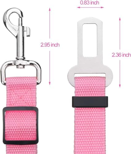 Elisel Elisel 2 Packs Adjustable Length Pet Dog Cat car seat Belt Pet seat Belt - Image 2