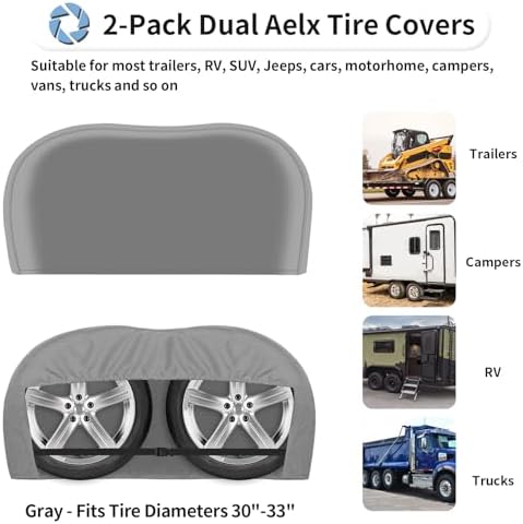 OutdoorLines Waterproof RV Tire Covers Dual Axle Cover - Image 4