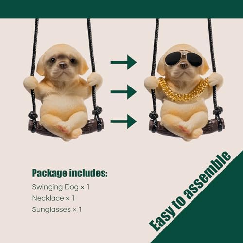 Floruit Labrador Retriever Car Mirror Hanging Accessories Cute Swinging Dog - Image 6