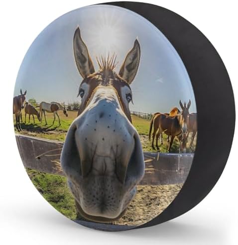 Spare Tire Cover for RV Trailer, Animal Donkey Tire Covers Universal Fit for - Image 2