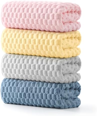 REDKISS 4 Pack Microfiber Bath Towels, Quick Dry, Super Soft by REDKISSOnline