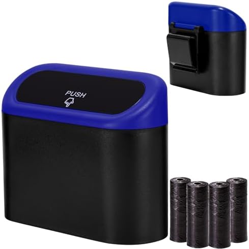 Ginsco Mini Car Trash Can with Lid, Small Car Garbage Can, Cute Leakproof ABS by Ginsco
