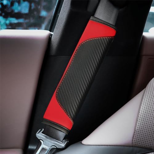 Osilly 2PCS Carbon Fiber Leather Seat Belt Shoulder Pads - Image 6