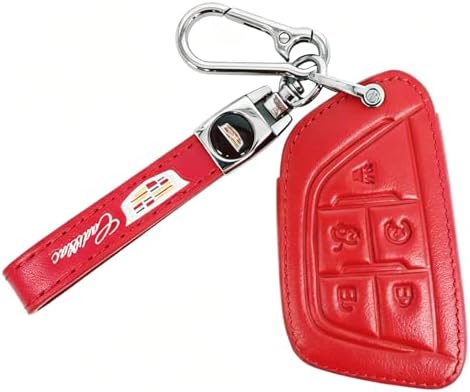 Leather Key Fob Cover for Cadillac, 5 Button Protector Case Compatible - Image 2