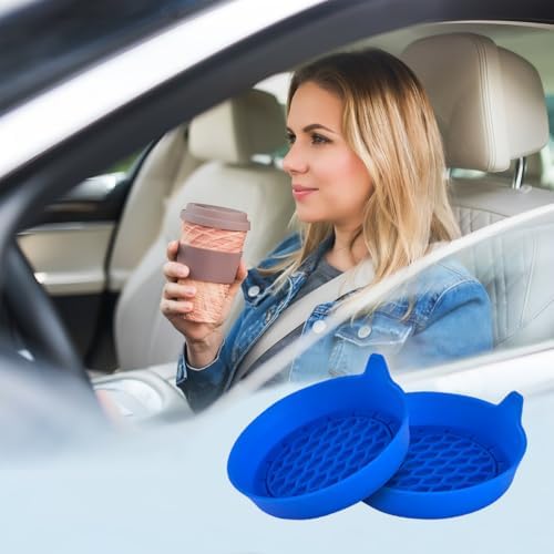 Zpana 4PCS 3.15 Inch Car Cup Holder Coasters Silicone Non-Slip Blue - Image 6