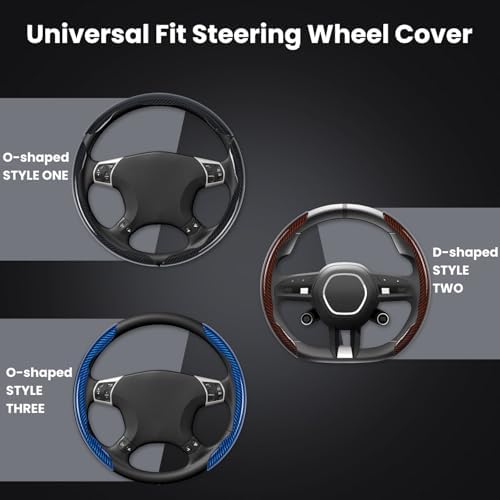 Hiseanllo Carbon Fiber Steering Wheel Cover 3PCS Set – Anti-Slip, - Image 5