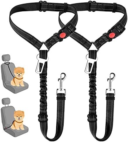 SlowTon Dog Seat Belt for Car, 2 Pack Dog Car Harness Seatbelt by SlowTon