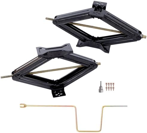 2 Sets of 5000lbs Black Steel RV Trailer Stabilizer Leveling Scissor Jacks by SEBLAFF