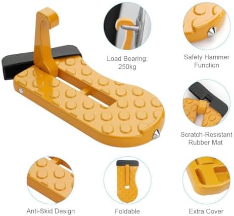 Car Door Step for Easy Roof Access -Multi-Foldable Aluminum Alloy Car Step Hook - Image 4