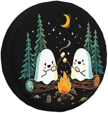 Ghost Roasting Marshmallows Spare Tire Cover Waterproof Wheel Cover 15 Inch by Unknown