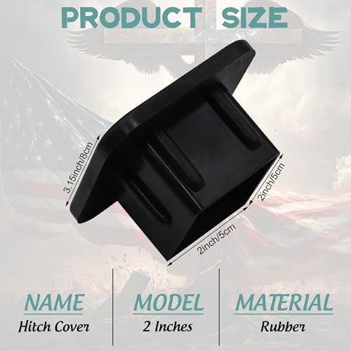 Trailer Hitch Cover, American Flag Angel Wing Tow Hitch Cover - Image 2