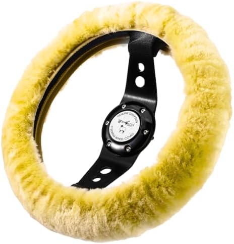 Andalus Brands Luxury Fluffy Car Steering Wheel Covers – Genuine Merino by AndalusBrand