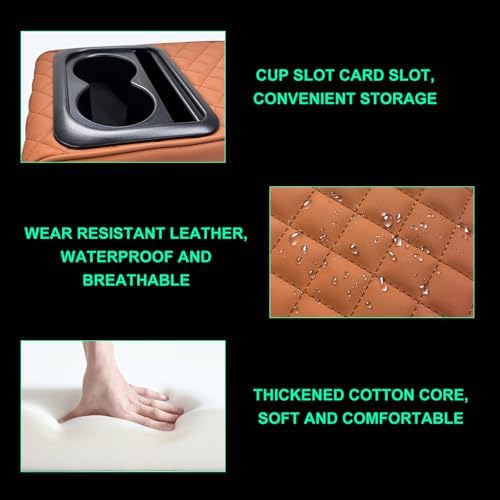 Car Center Console Armrest Pillow, Memory Foam Auto Armrest Box Cover - Image 3