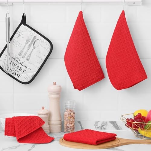 Homaxy Microfiber Waffle Weave Kitchen Dish Cloths, 6 Pack - Image 2