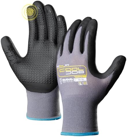 COOLJOB 3 Pairs Nitrile Rubber Dipped Safety Work Gloves by COOLJOB