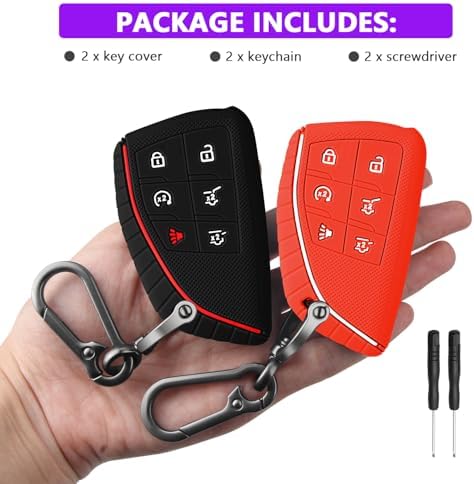 QBUC 2 Pcs for Chevy Key Fob Cover, 6 Buttons Silicone - Image 6