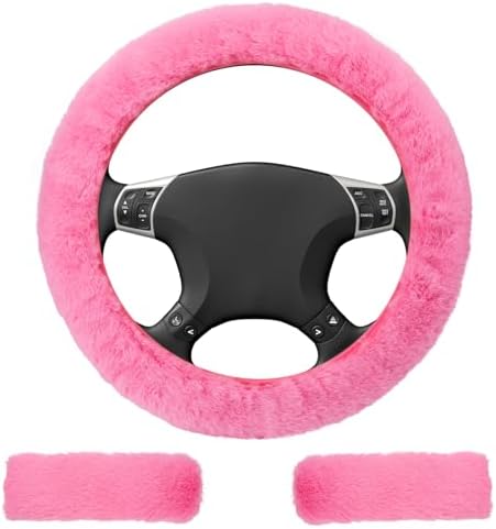 BFXM 3 PCS Fluffy Steering Wheel Cover Set by BFXM