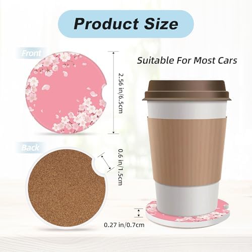 Pink Cherry Blossom Car Coasters - Image 3