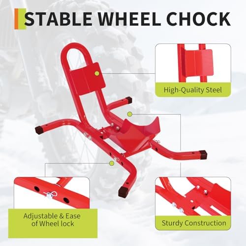 Garvee 1800 Lb Capacity Heavy Duty Motorcycle Wheel Chock – Red - Image 2