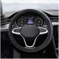 KITUREK 15" Car Steering Wheel Cover, Carbon Fiber Leather by KITUREK