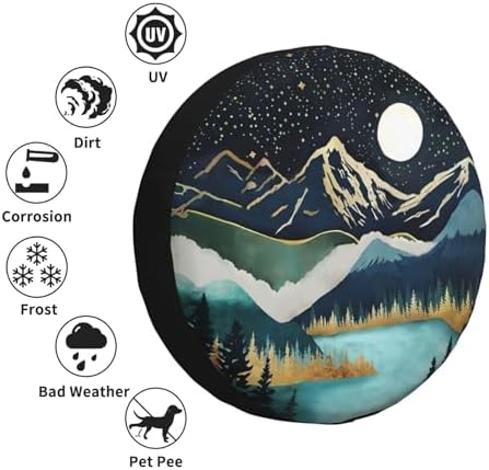 Mountains Nature Scenery Spare Tire Cover Lake Landscape Wheel Protectors - Image 5