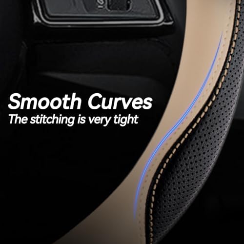 Car Steering Wheel Cover, Non-Slip Leather Protector - Image 3