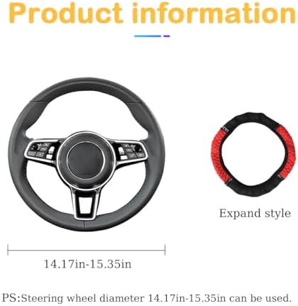 Osilly 15 Inch Rhinestone Leather Steering Wheel Cover - Image 2