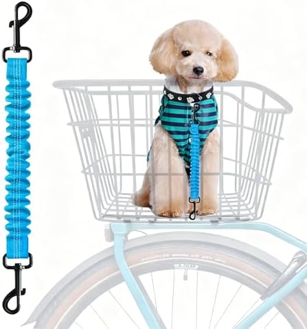 Dog Seat Belt for Bike Basket, Shock Absorbing Lead Bicycle Safety Leash by WelcometoMATTISAM