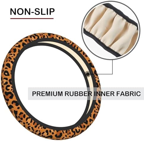 KARREAL Animal Leopard Print Cheetah Steering Wheel Cover - Image 5