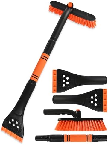 34" Extendable Ice Scrapers for Car Windshield 2-in-1 Snow Brush for Car Snow by BFONS