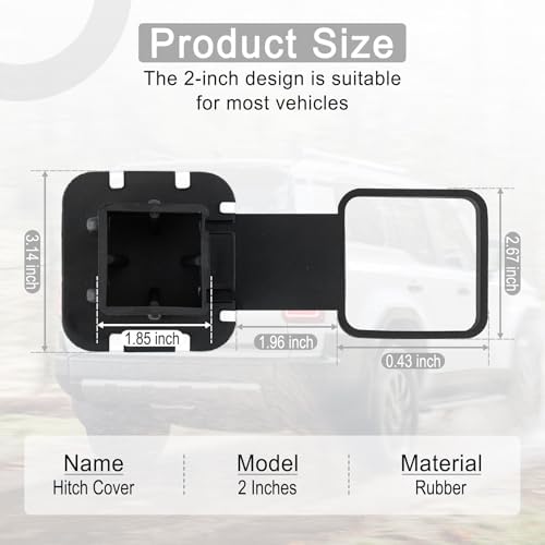 UYYE 2 Inch Rubber Trailer Hitch Cover, American Flag Rubber Hitch Tube Cover - Image 2