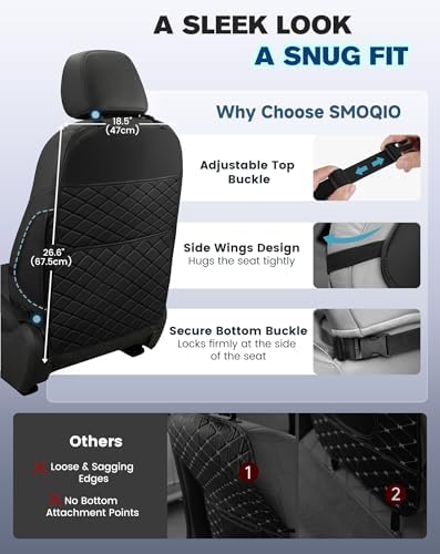 Seat Back Protectors for Kids, Car Kick Mats for Front Seats - Image 3