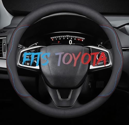 Leather Car Steering Wheel Cover, Breathable Laser-Perforated, Premium Texture by TRROCC