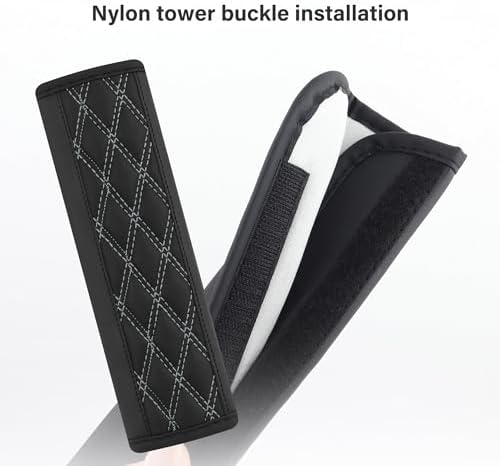 2PCS Car Seat Belt Cover Pads, Leather Seatbelt Covers Protect Shoulder and - Image 5