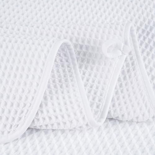 POLYTE 430 GSM Poly Blend Microfiber Quick Dry Waffle Bath Towel Set of 6 - Image 3