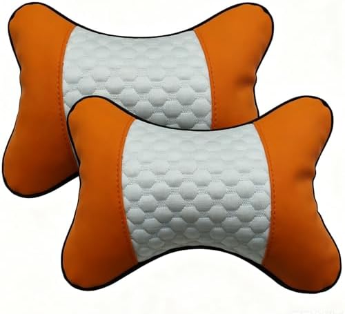 Car Neck Pillows Both Side Pu Leather 2pieces Pack Headrest Fit by Professinalcaraccessories
